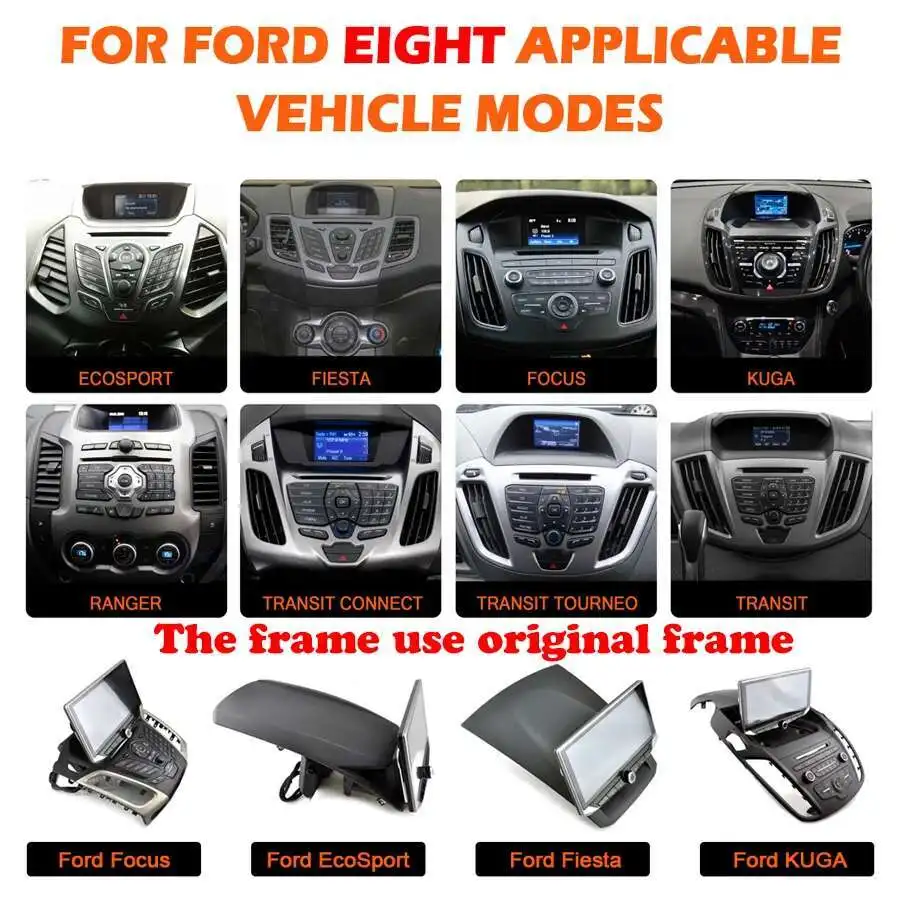 10.88inch Android Auto For Ford Transit Tourneo Custom Ecosport Connect CarPlay Car GPS Multimedia Type-C Charging Mobile Holder