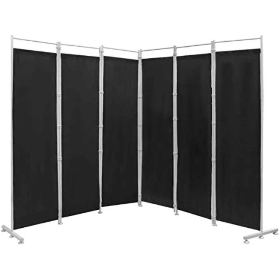 

6 Feet Room Divider 6 Panel Folding Wall Divider Freestanding Partition with Adjustable Feet Pads Perfect Privacy Screen for Ho