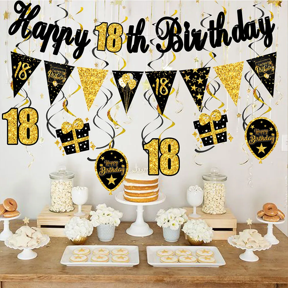 Happy 30th 40th 50th 60th Birthday Banner Flags Party Photobooth Props Backdrops Decoration Adult 30 40 50 60 Years Anniversary