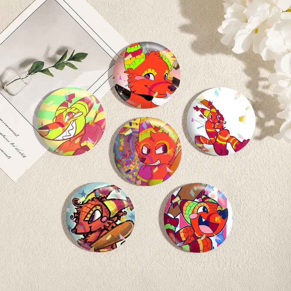 Cartoon The Quick Brown Fox 25mm 32mm 44mm 58mm 75mm Brooches Badges Pins for Accessories Gift