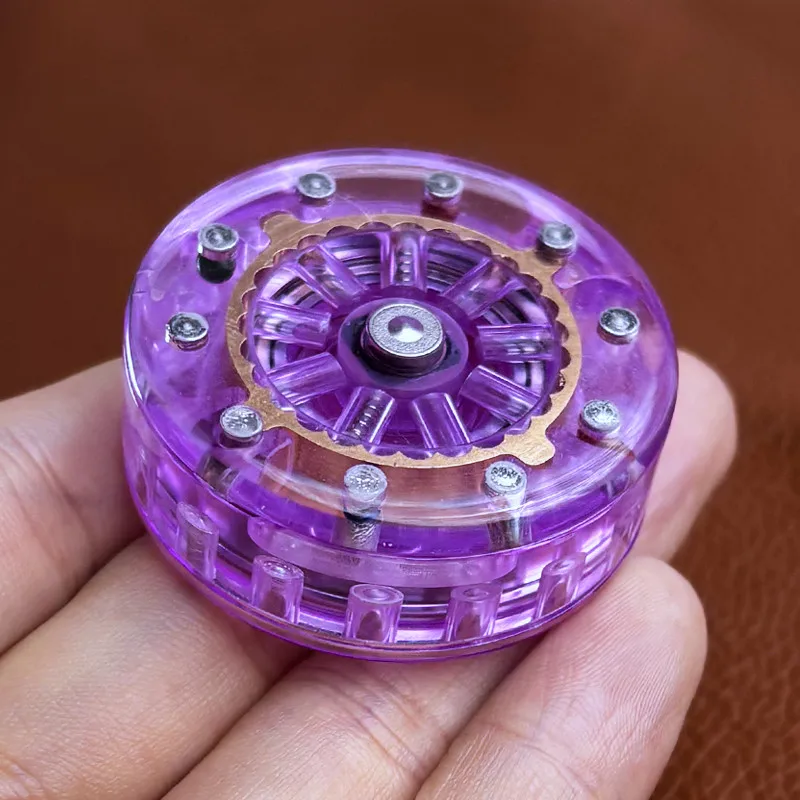 Fidget Ratchet Wheel Drum Magnetic Push Coin Mechanical Slider Pushing Card Plate EDC Stress Relief Sensory Toy Anti Anxiety