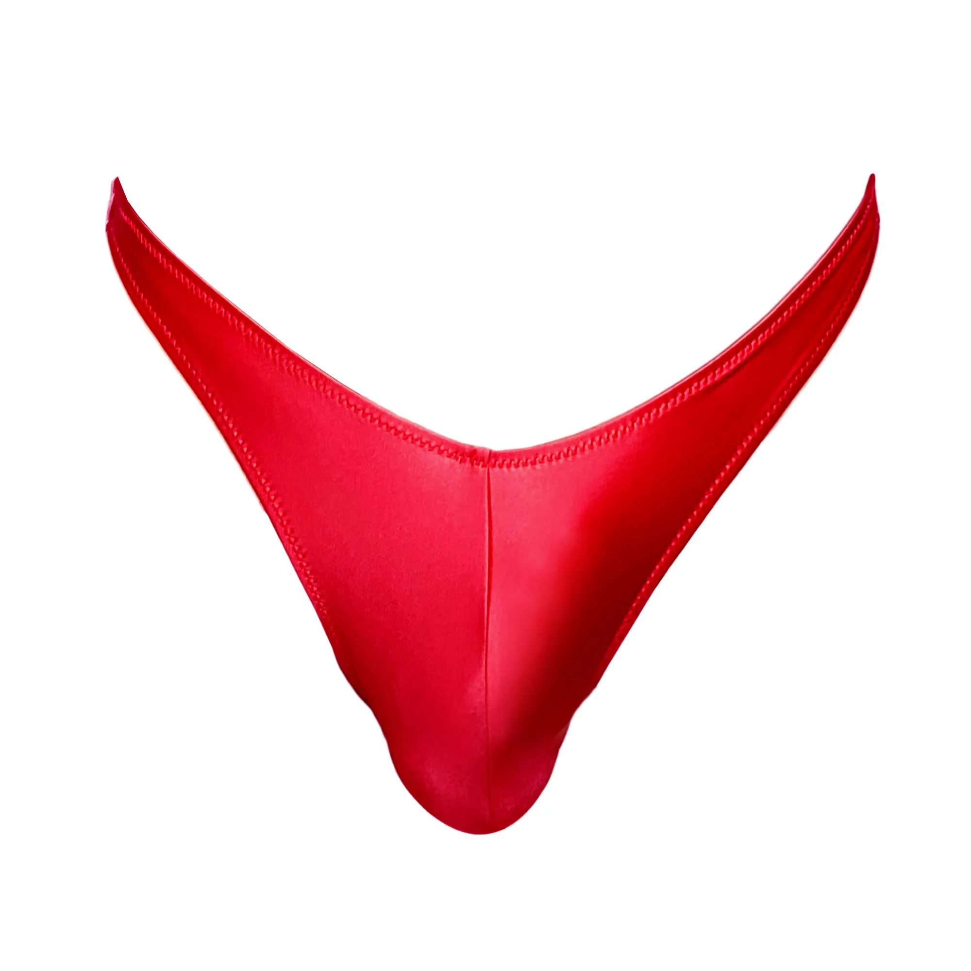 Masked staffs Large waist Men's glossy oversized t-pants sexy solid bikini high score sexy bikini bottomed underwear shiny pants