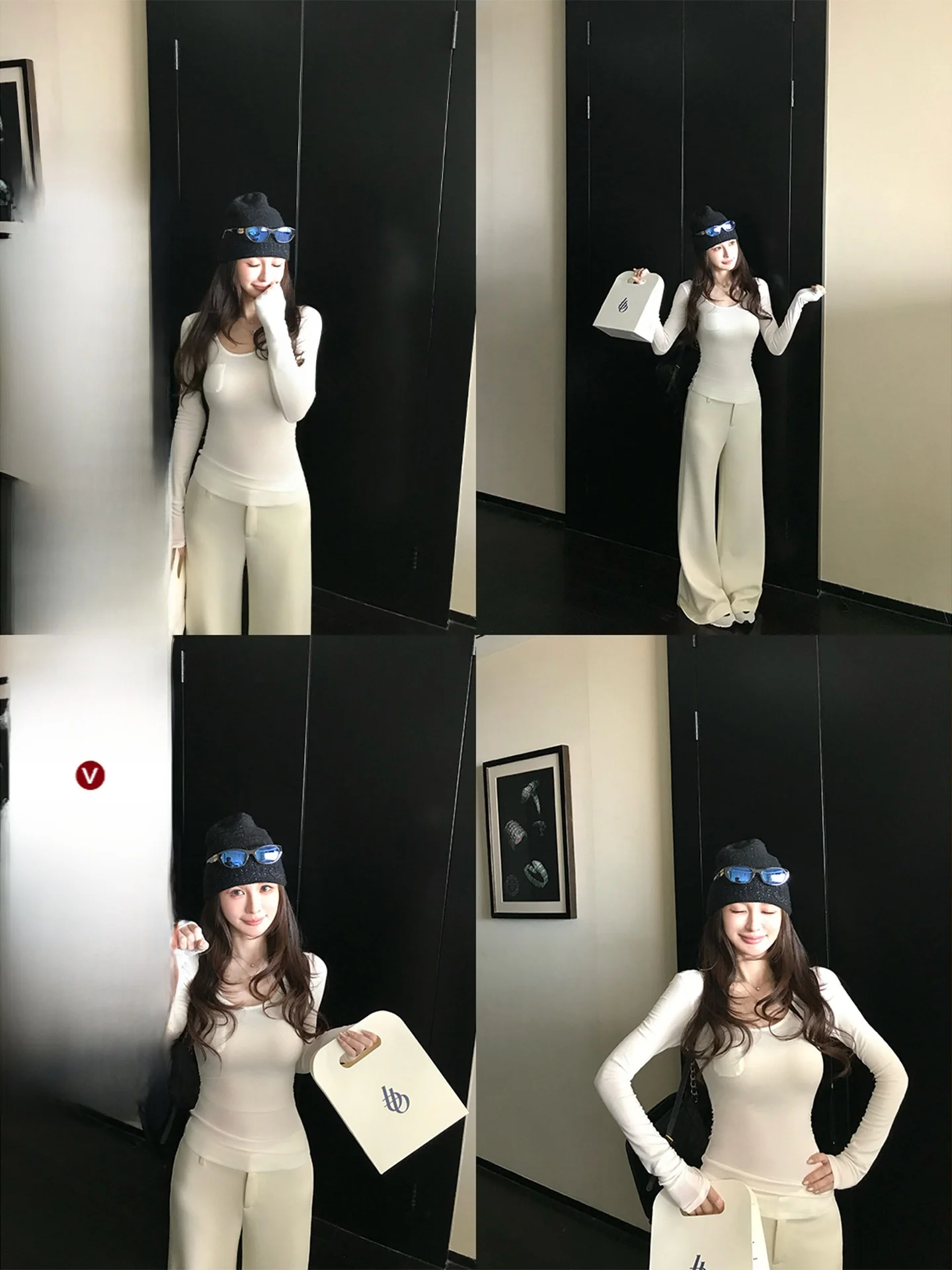 

Футболка Skk Store Jeanie Slim Fit с длинным рукавом, ультрамягкая, из смесовой шерсти и лиоцелла, с U-образным вырезом, винтажный стиль, женский модный топ