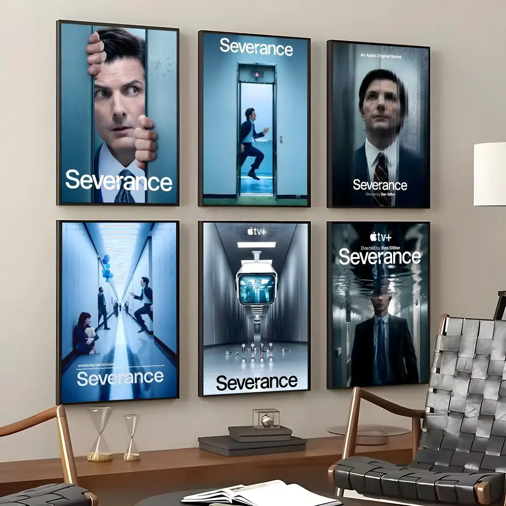 TV Series Severance Poster Self-Adhesive Waterproof Wall Stickers, Coffee Bar Home Wall Decor