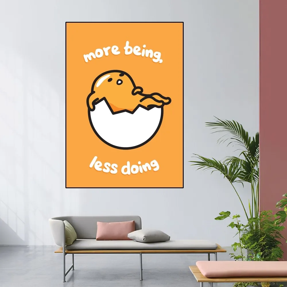 MINISO Gudetama Kawaii Poster Home Room Decor Livingroom Bedroom Aesthetic Art Wall Painting Stickers