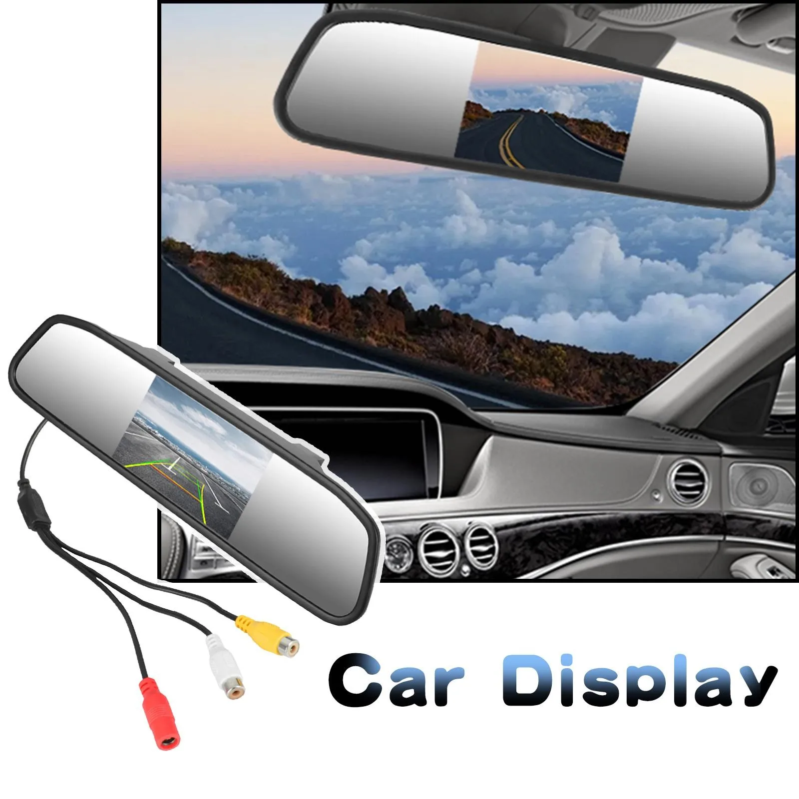 4.3 or 5 inch Car Rearview Mirror Monitor HD Video Auto Parking Night Vision Rear View Camera TFT LCD