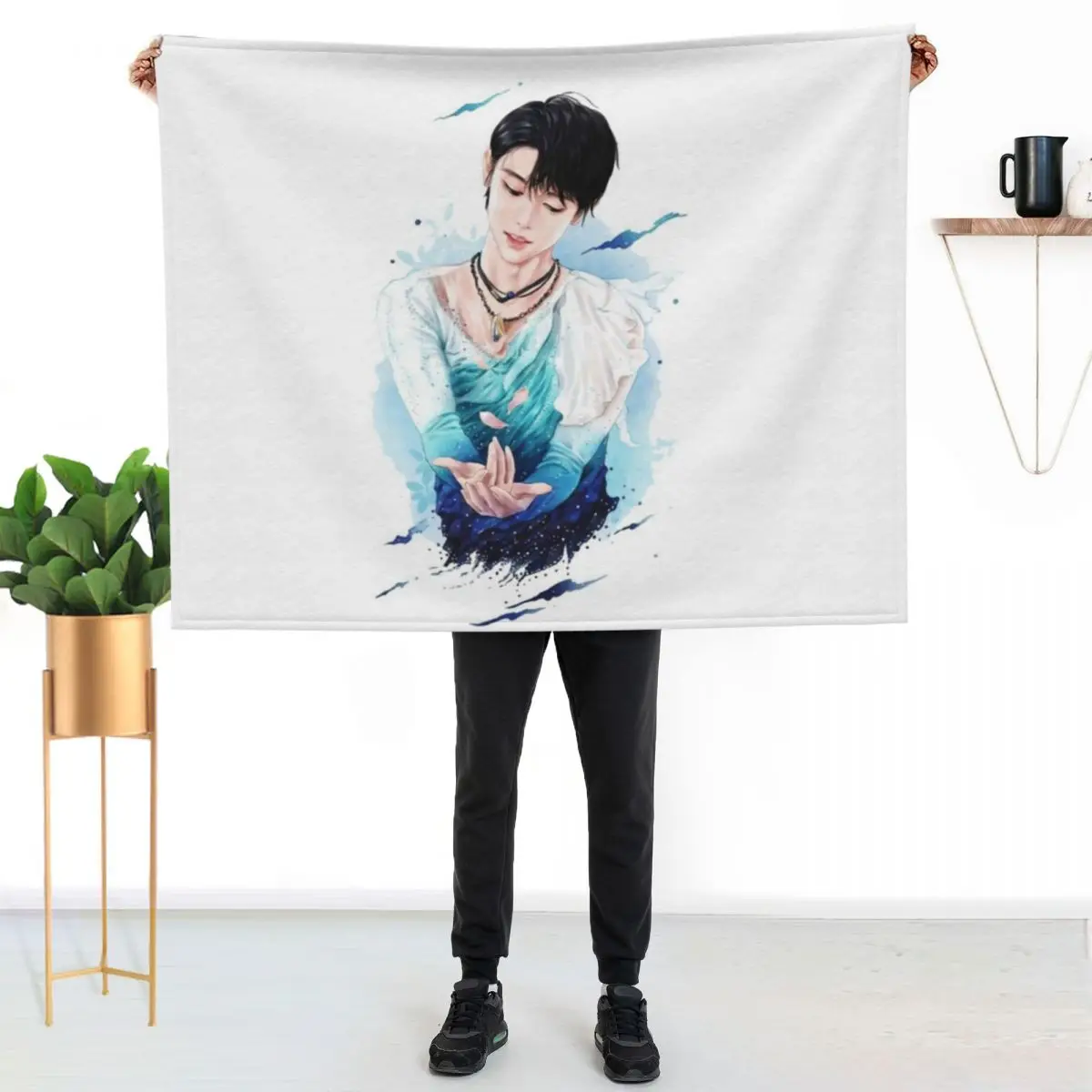 Yuzuru Throw Blanket warm for winter Designers Baby Cute Plaid on the sofa Thermal Blankets