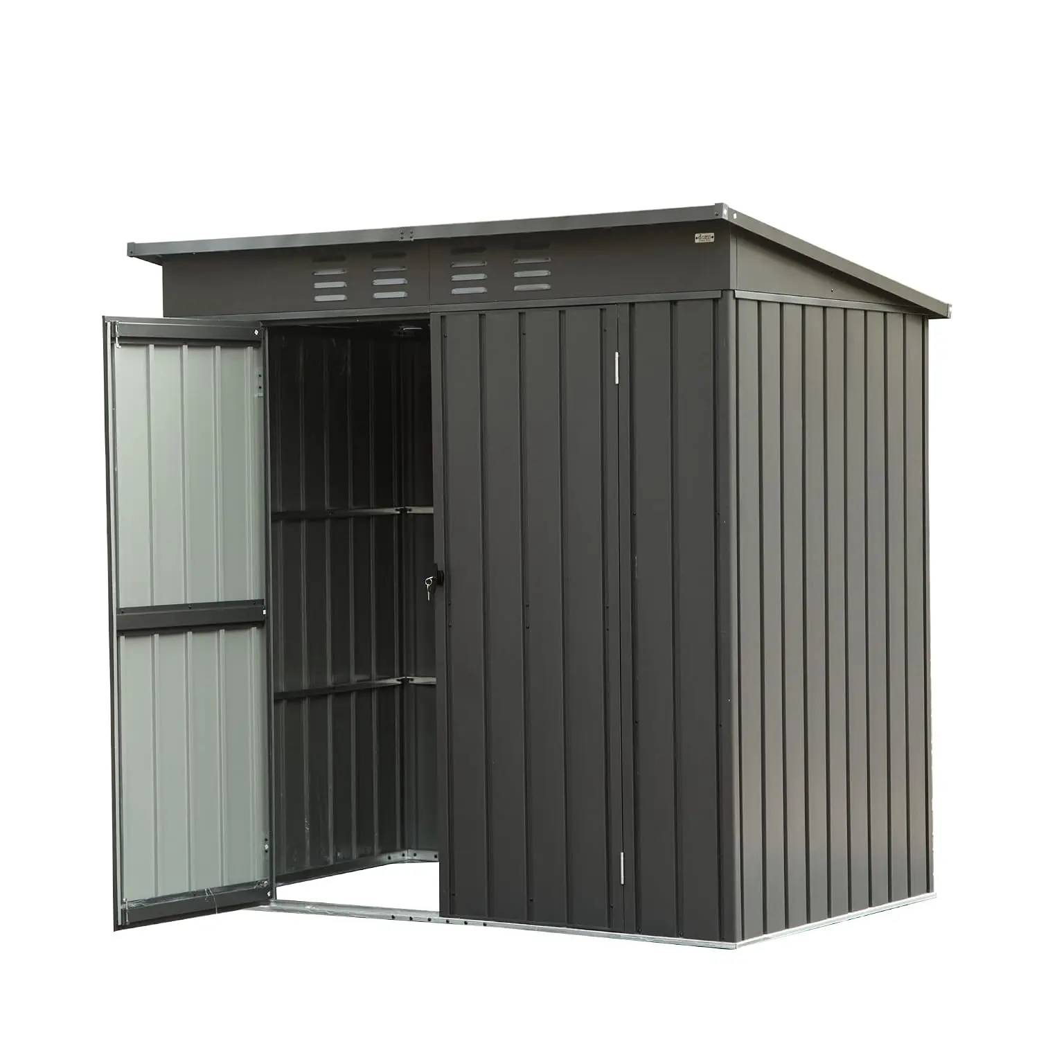 Steel Outdoor Storage Shed with Sloping Roof & Lockable Door for Backyard Balcony Tool Room (5x3ft), Customized