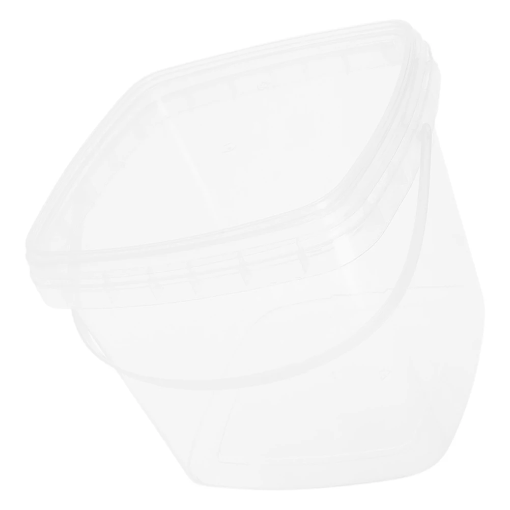 

Plastic Buckets Transparent Clear Food Containers Handles Large Capacity Leakproof Bucket with Lid for Food