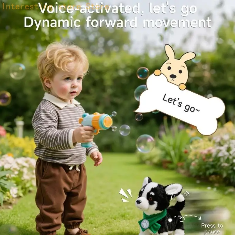 Interactive Dog Toy Soft Puppy With Voice Play for Kids Home Role 55KC