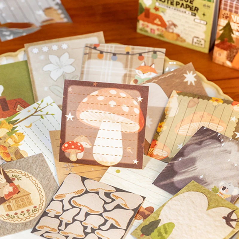 Mr. Paper 50pcs Time Letter Sticker Book - Vintage Memo Journal Supplies, Nostalgic Collage Decor, Literary Theme Stationery