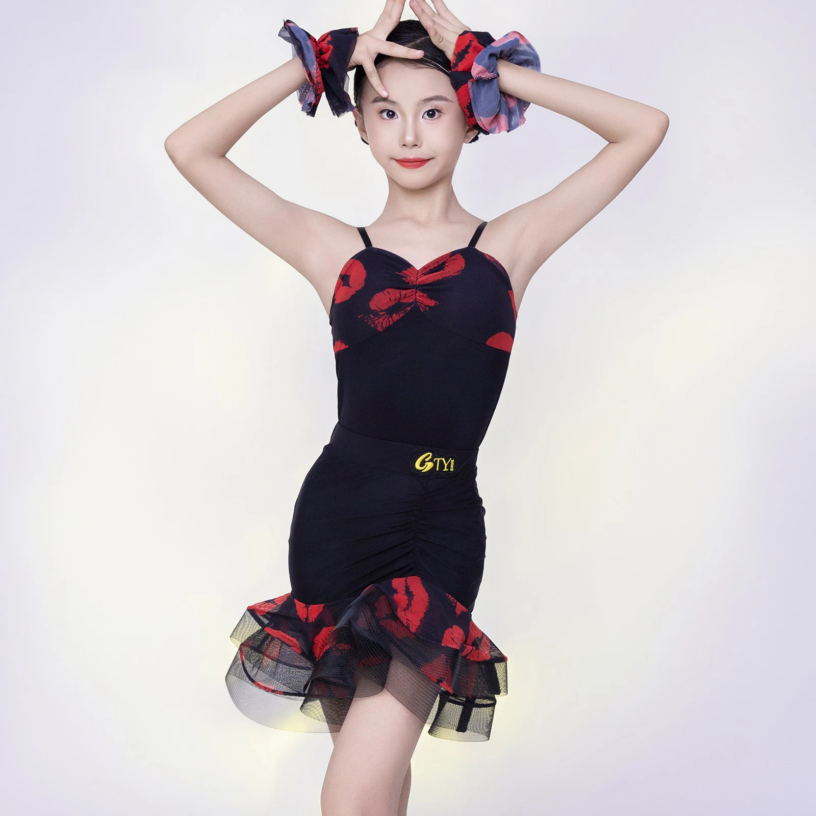 

Летние профессиональные костюмы для латинских танцев для девочек, платье для латинских танцев без рукавов, детский танцевальный костюм, сценическая одежда SL13136