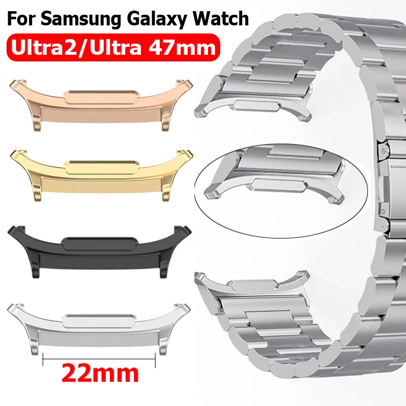 2 Stück Edelstahl-Verbindungsstücke für Samsung Galaxy Watch Ultra2 2026 22mm Uhrenadapter Metallverbinder Galaxy Watch Ultra 47mm