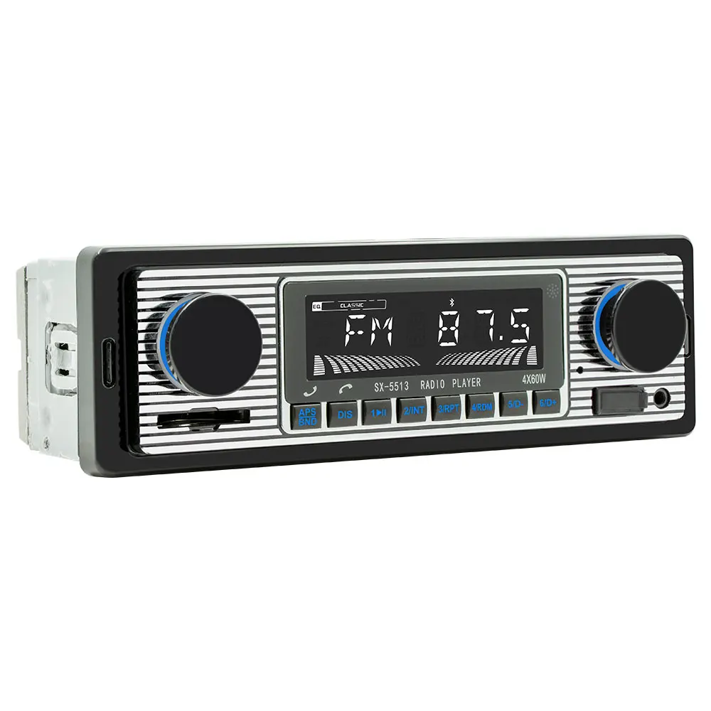 Smart Car Stereo Bluetooth Vintage Car Radio MP3 Player Stereo USB for AUX Classic Car Stereo Audio Silver Black Voice Broadcast