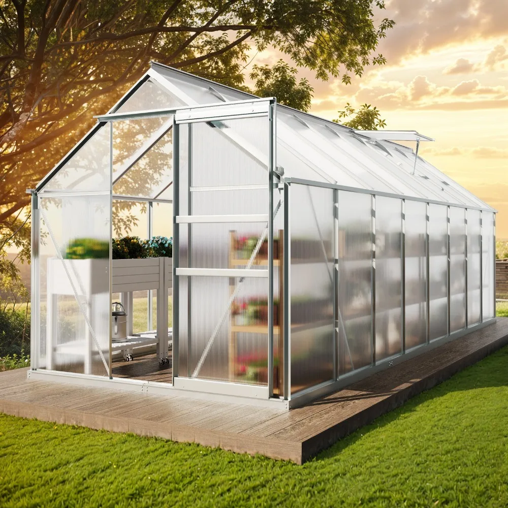 

Прочная теплица размером 16x6x6 футов для прогулок на открытом воздухе из оцинкованной стали с вентиляцией