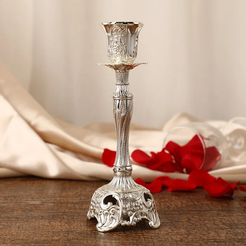 Metal Candle Holder Home Decoration Handicraft Candlestick Holder Candlelight Dinner Props Shooting Props Candle Accessories