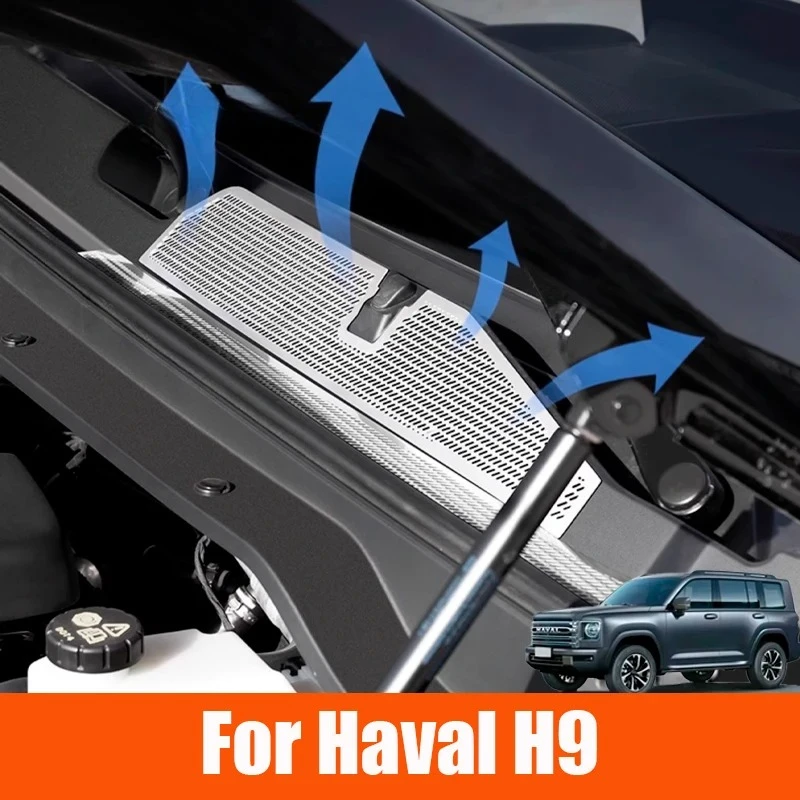 Stainless Steel Air Intake Filter Cover Fit For Haval H9 MKII 2024 2025 Air Inlet Grille Protector Car Accessories