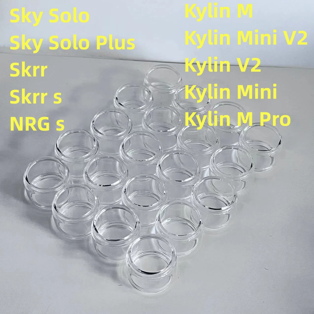 10Pcs Glass Tube Replacement Parts For Kylin M Mini 2 Sky Solo Plus SKRR NRG S Pro Transparent/Straight/Bubble V2