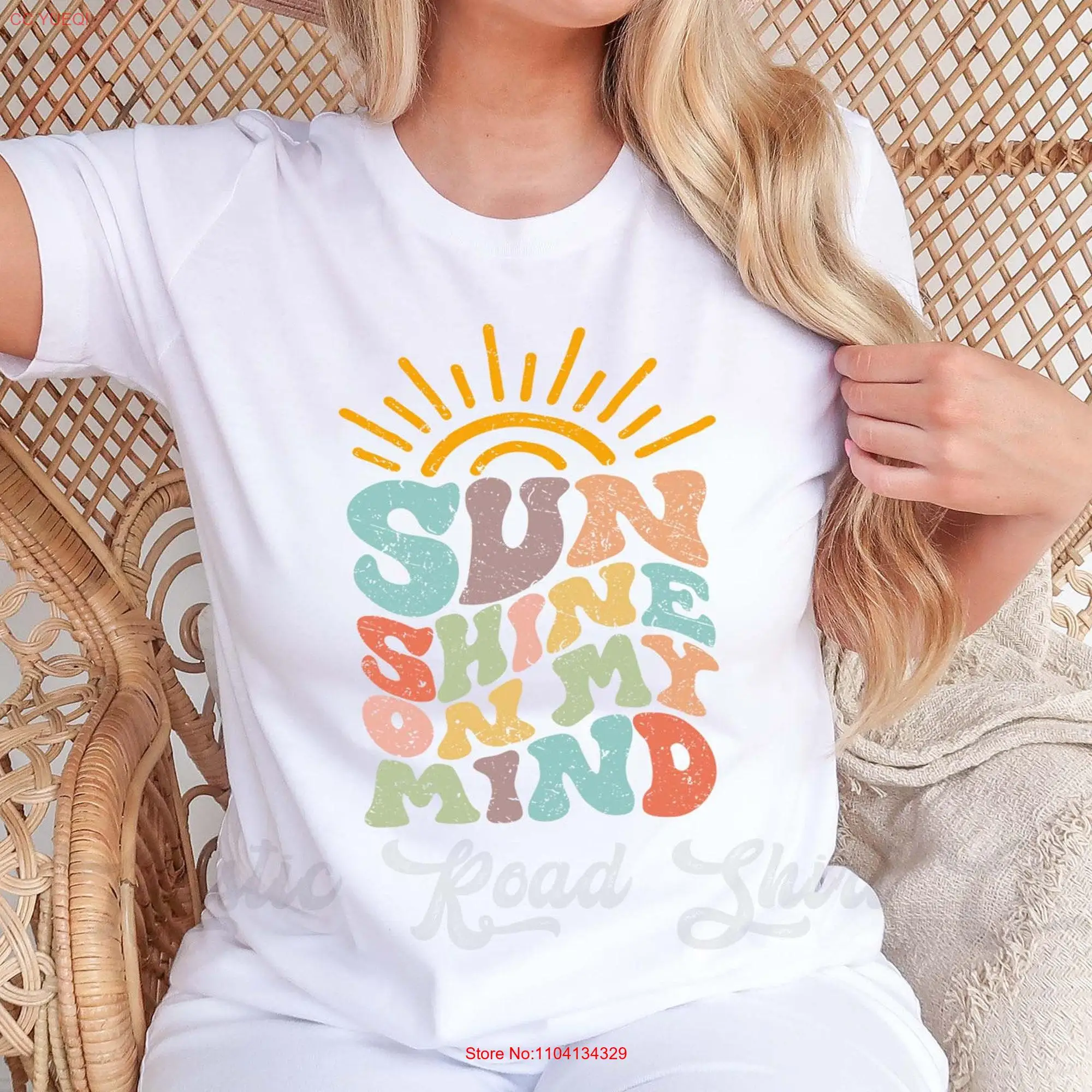 Sunshine on My Mind T Shirt Beach Trip Swim Suit Cover Up Fishing Cabin Family Camping long or short sleeves