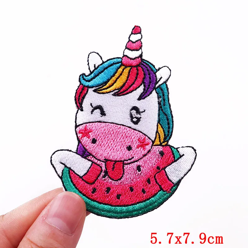 Patches DIY Rainbow Unicorn Embroidery Patch Cartoon/Animal Patch Iron On Patches For Clothing thermoadhesive Patches On Clothes