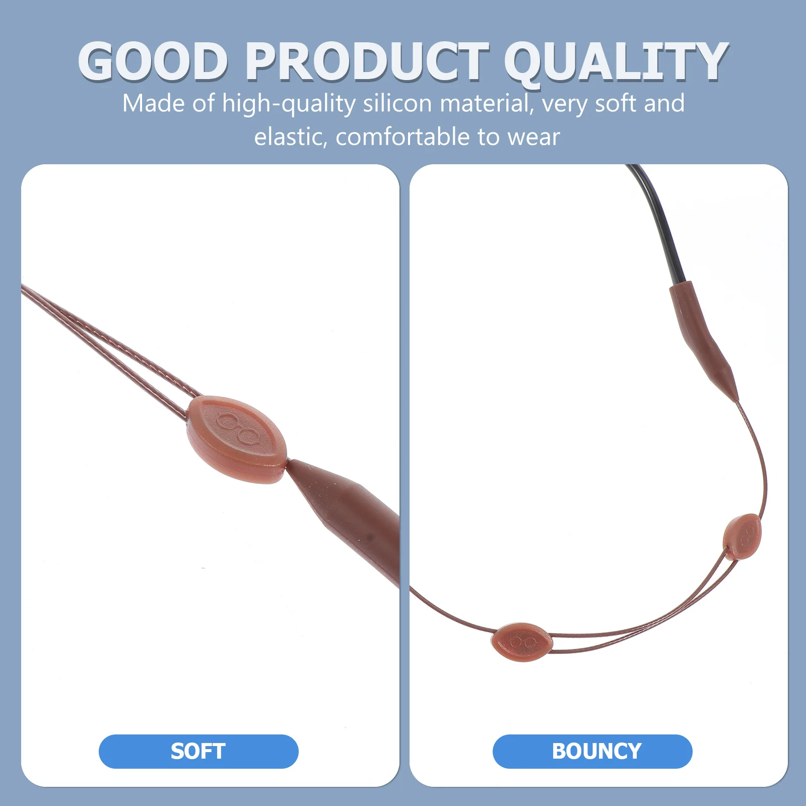 

2pcs Silicone Fixing Rope Alloy Hanging Rope Anti- Chain For Sunglasses Reading Glasses Glasses Lanyard