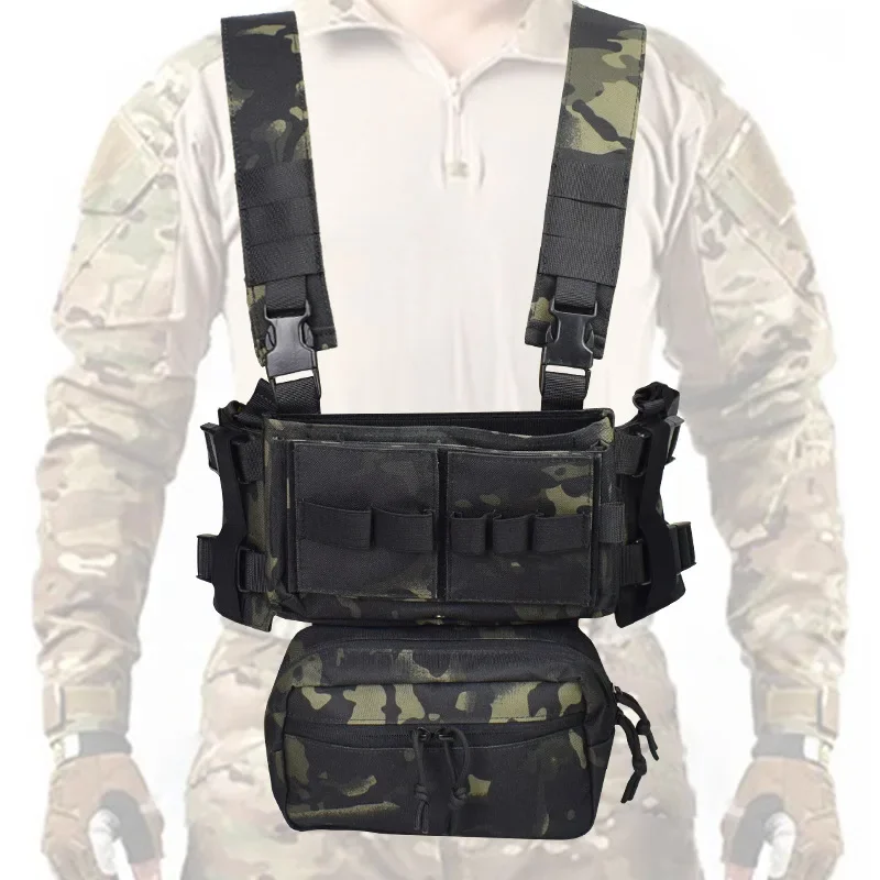 

Tactical MK3 Chest Rig Vest Micro Chassis SACK Pouch H Harness M4 Magazine Pouches Outdoor Paintball Hunting Airsoft Combat Vest