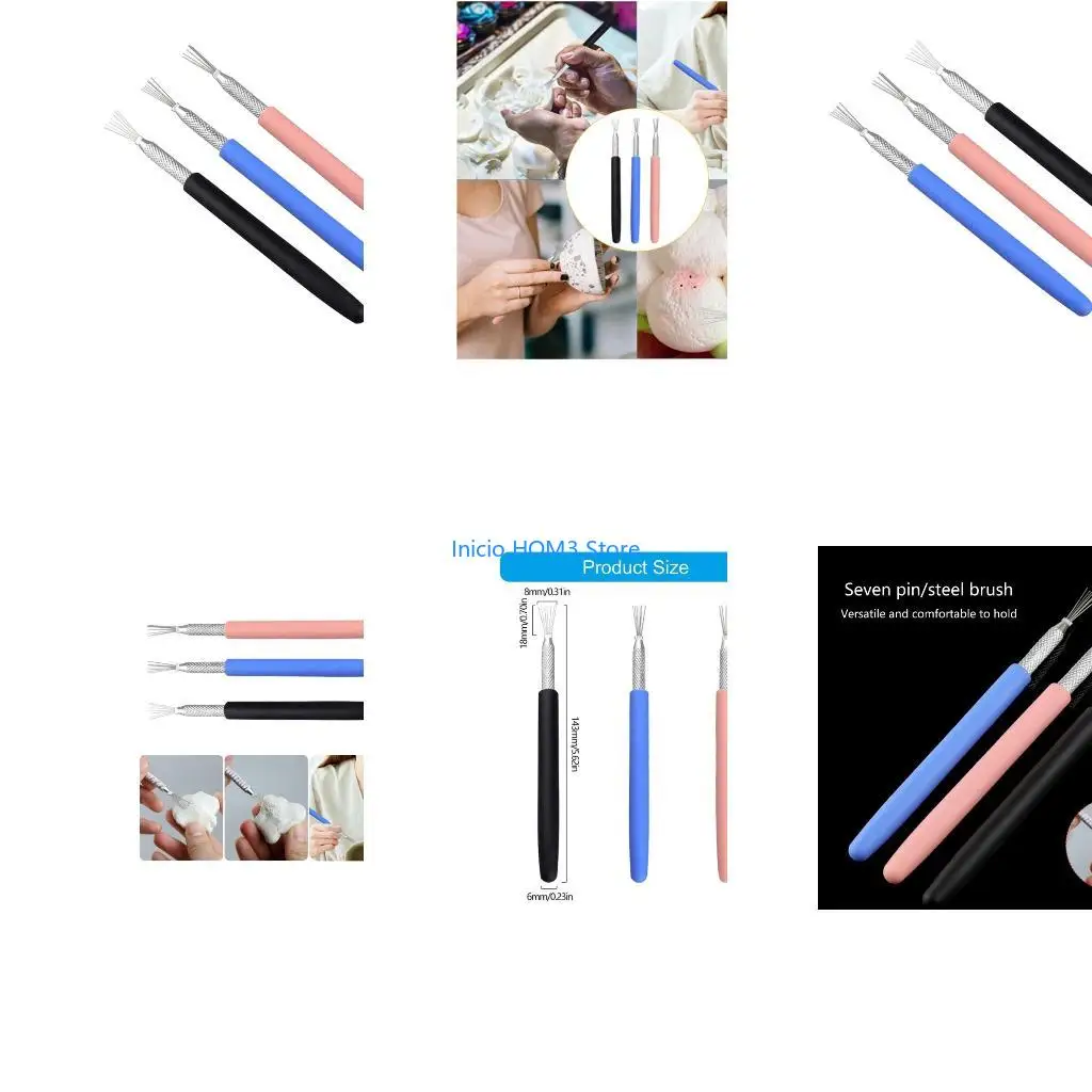 A5YD Professional Clay Modeling Tool With Firm Grip Handle 3pcs for Fine Detail Work
