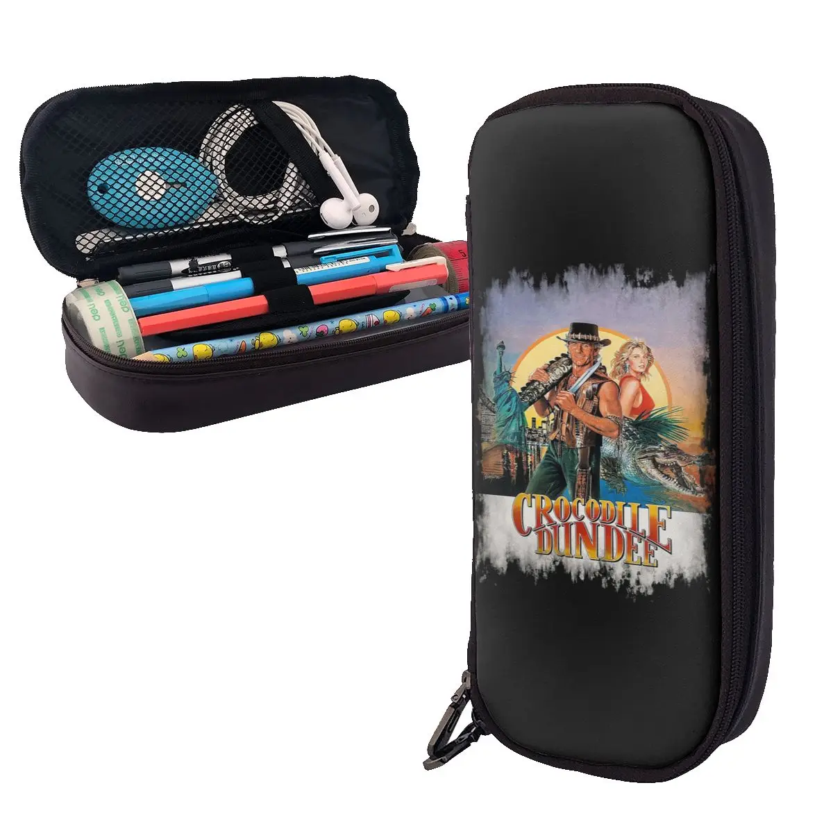 

Crocodile Dundee Leather Pencil Case Pen Holder Storage Stationery Supplies Pen Box Pencil Bag for Studen Gifts