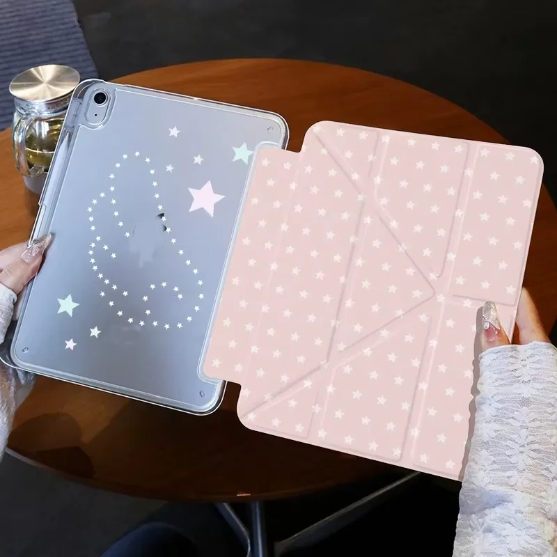 Pink Polka Dots Strawberry Wing Fruit Sta Tablet Case For iPad Pro 13 11th A16 12.9' 10 9 8 7 6 Th Air 3 2 1 Mini 7 6 5 4 Cover