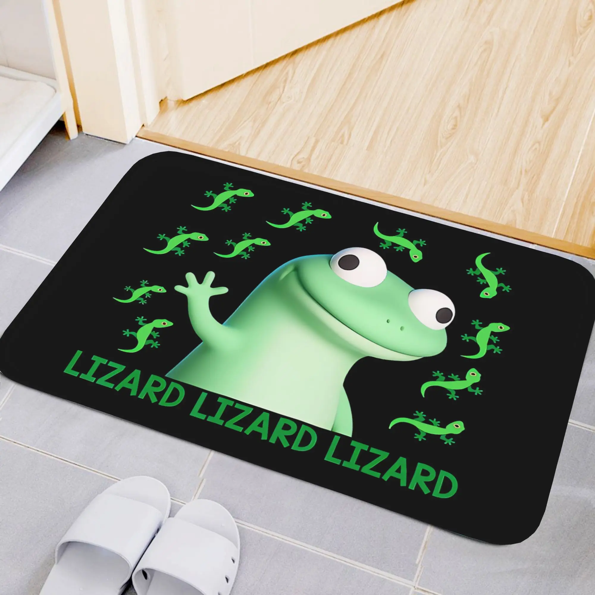 Funny Lizard Gecko Meme Artistic Area Rug, Soft Non-Slip Indoor Outdoor Floor Mat for Office and Entryway