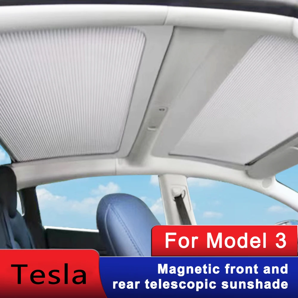 Newest Magnetic Sun Shade Effectively Protects Against Sun For Tesla Model 3 Sunshade Net Accessories 2022 Auto Interior Parts