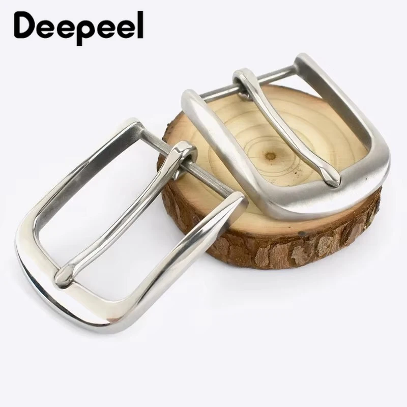 Deepeel, hebillas de cinturón de acero inoxidable sólido de 40mm para hombres, pretina, pantalones vaqueros, hebilla de Pin de Metal, accesorios para cinturones artesanales de cuero DIY