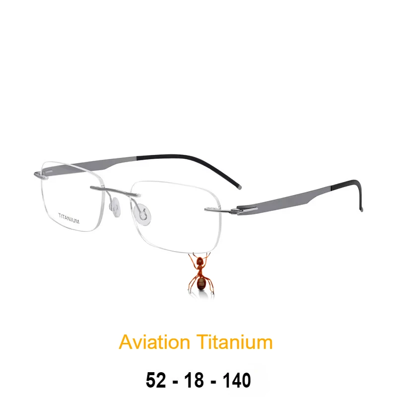 Pure Titanium Rimless Glasses Frame Men Luxury Brand Designer Optical Prescription Eyeglasses Women  Eyewear Men