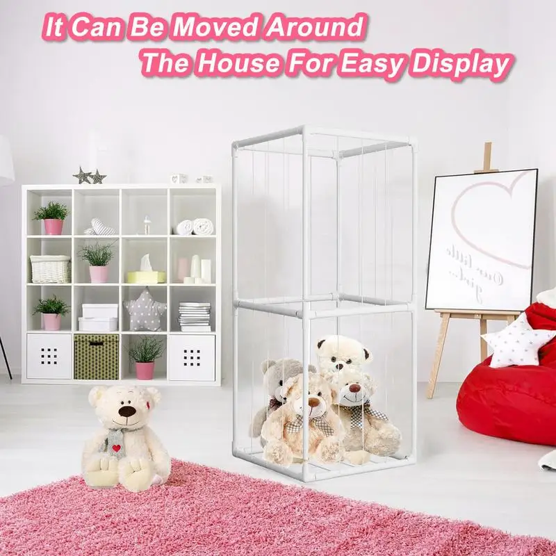 Stuffed Animal Storage PVC Clear Tube Storage Box For Plush Toy Large Capacity Stuffed Animal Holder for home bedroom