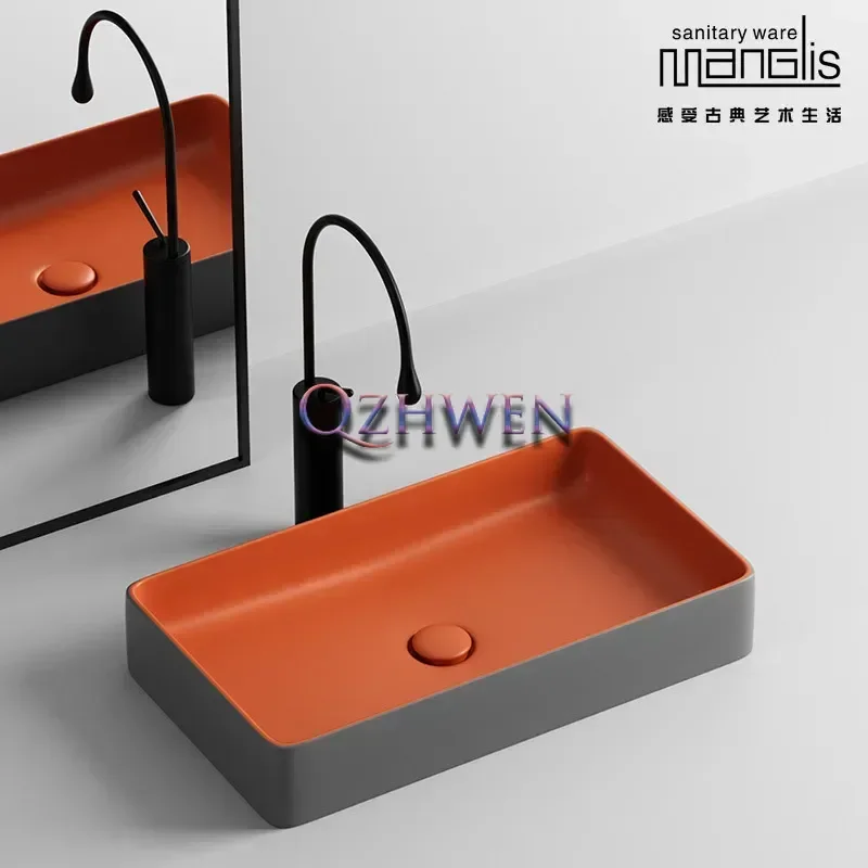 

Матовая серая керамическая прямоугольная раковина