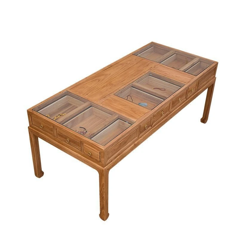

New Chinese-style solid wood display cabinet, jewelry cabinet