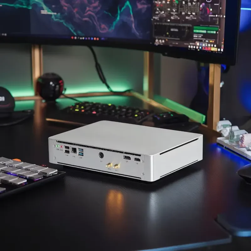 Partaker Gaming Mini PC Xeon D-1581 AMD Radeon RX 6400 4G Graphic Desktop Computer DP1.4a, HDMI2.1 Display WiFi Small Server