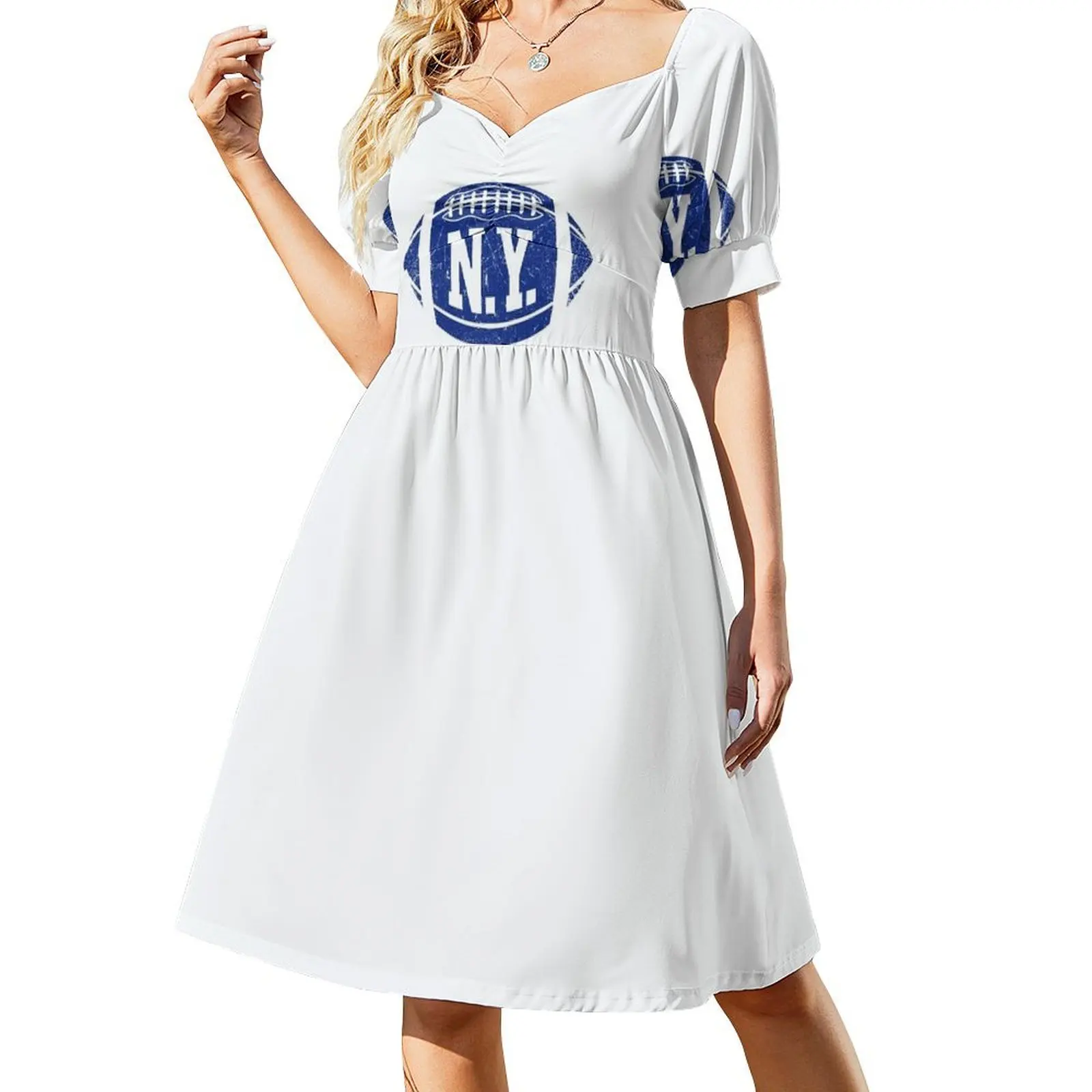 

NYG Retro Football - White Short-Sleeved Dress women dress wedding dresses for woman Women's dresses
