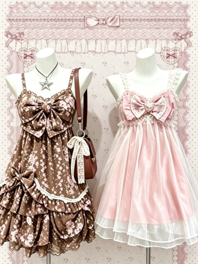 Gaun Lolita Kawaii Gaya Jepang - Cami Top Lace ulasan dan harga