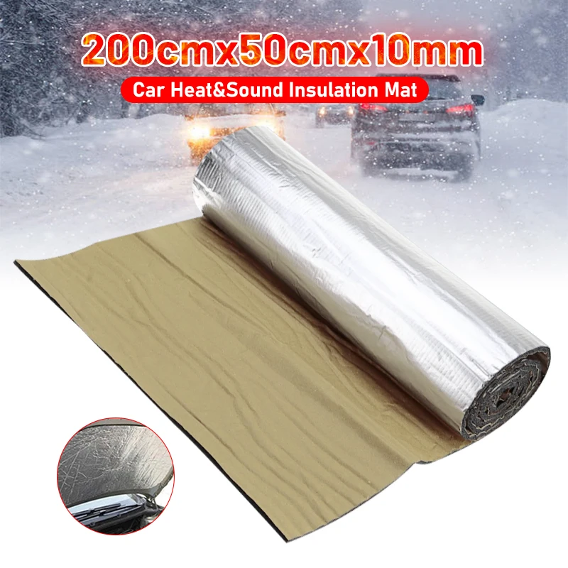 200cmx50cm10mm Car Home Truck Heat Sound Insulation Cotton Firewall Heat Sound Deadener Car Noise Proof Pad Fireproof Mat