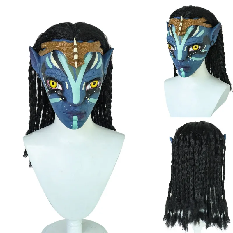 

Новый фильм Аватар 2, маска, латексный светящийся головной убор эльфа, костюм персонажа для косплея на Хэллоуин, реквизит