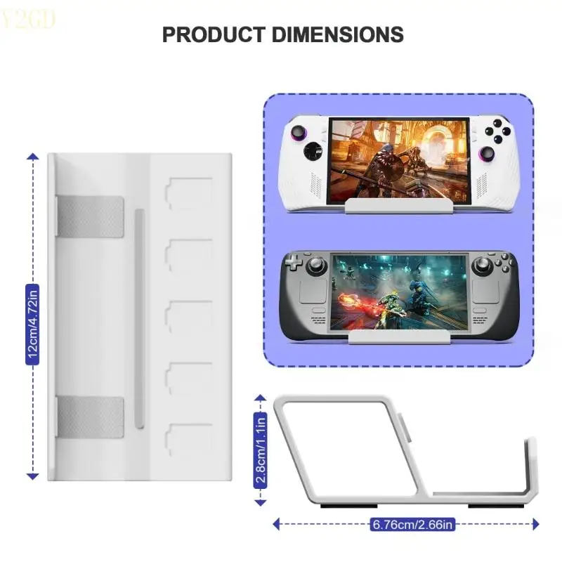Y2GD Durable Aluminium Lelly Game Console Suporte com 5 slots cartas Stand Console
