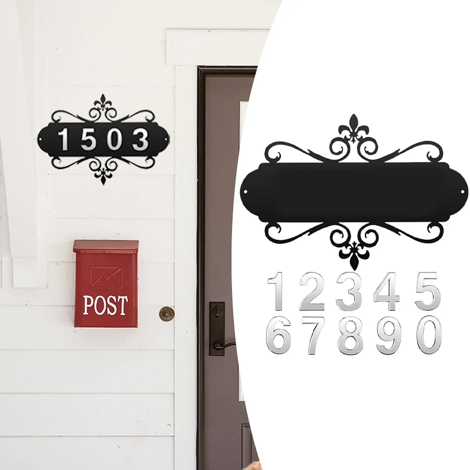 Address Sign Plaque House Numbers, Modern, Mailbox Number Sign, Decorative Wall Plaque for Outside Hotel Apartment House