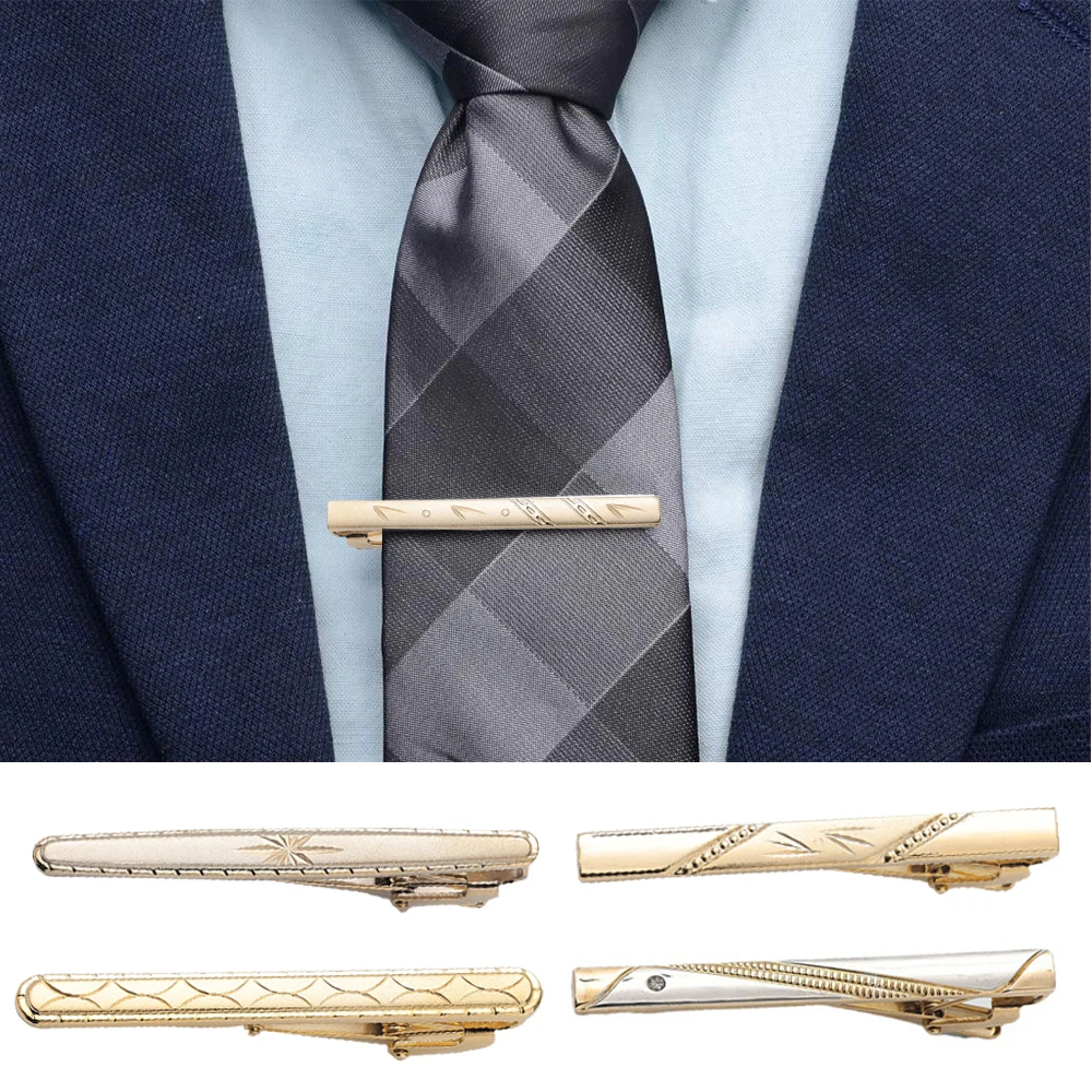 Brand New Men Jewelry Pin Clasp Tie Clip Clasp Business Wedding Classic Male Simple Style Copper High Quality Necktie Clip