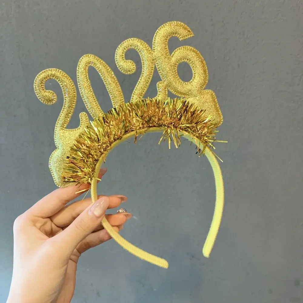 الترتر 2026 سنة جديدة سعيدة عقال لطيف الإبداعية السنة الجديدة الزخرفية غطاء الرأس أغطية الرأس الملونة عيد الميلاد رباط شعر