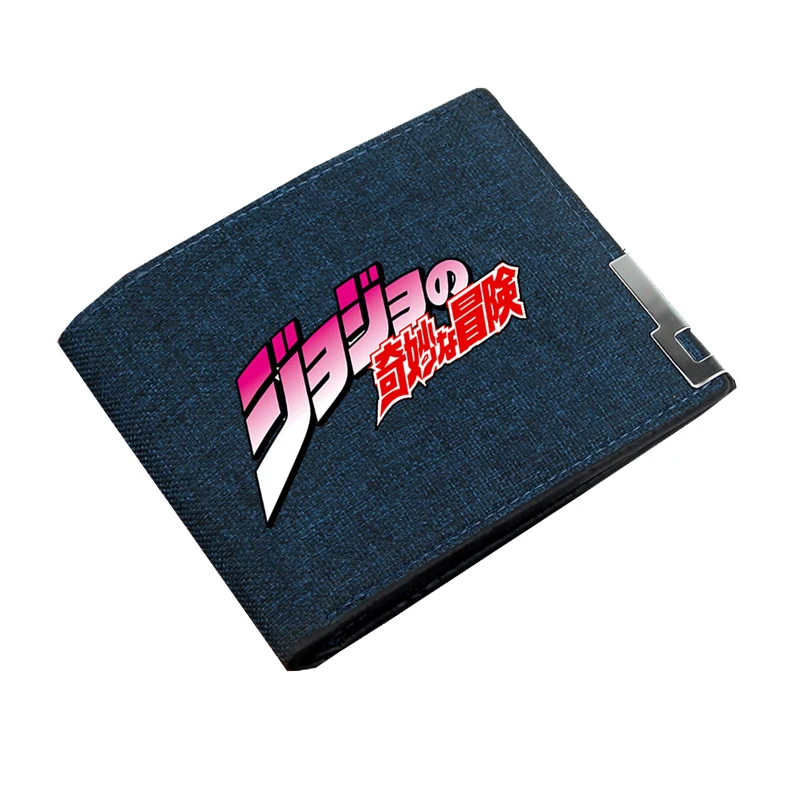 Anime JoJo's Bizarre Adventure Wallet Boy Gril Cartoon Coin Purse Teenager Canvas Wallet Casual Cash Holder Bi-Fold Short Wallet