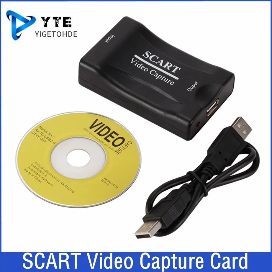 USB 2.0 SCART Video Capture Card 1080P Scart Gaming Record Box Live Streaming Recording Home Office DVD Grabber Plug And Play