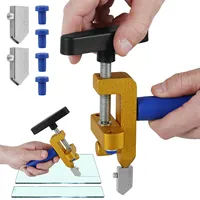 Glass Cutter 2 in 1 Tile Cutter Tool 3mm-15mm Aluminum Alloy Mirror Cutting Hand Tool Sharp Glass Cutting Tool for Ceramic Tile