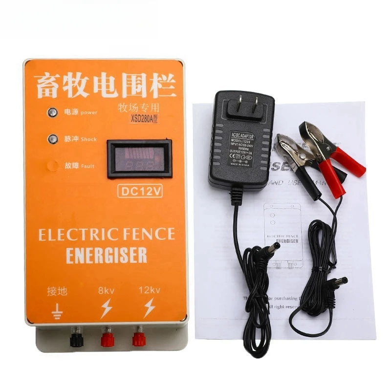 

Electric Shepherd Fence High Voltage Pulse Controller Animals Energizer Charger Poultry Farm Electric Fence Insulators Tools