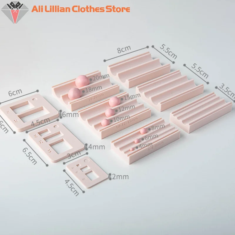 Forma e cortador de esfera de argila 4-15mm, faça você mesmo, multi-tamanho, fabricante de bola de argila de polímero, molde de bola de rolamento para brincos, colares, joias